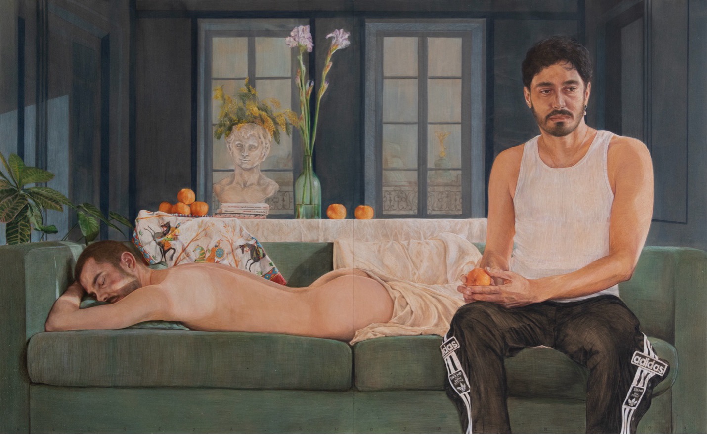 Acrylique Un soir fait de rose et de bleu mystique