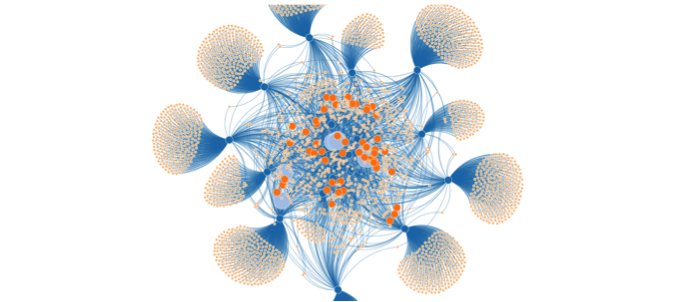 Capture d’écran d’une arborescence tracée par la plateforme Insight par Samuel Tronçon (Résurgences)